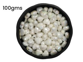 Cuentas plasticas corazon perlado